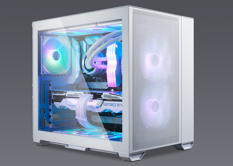 小型ゲーミングPC 白 LED itx