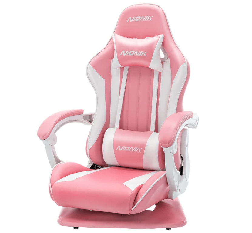 最安値挑戦！】 ゲーミングチェア GTRACING ピンク白 座椅子 